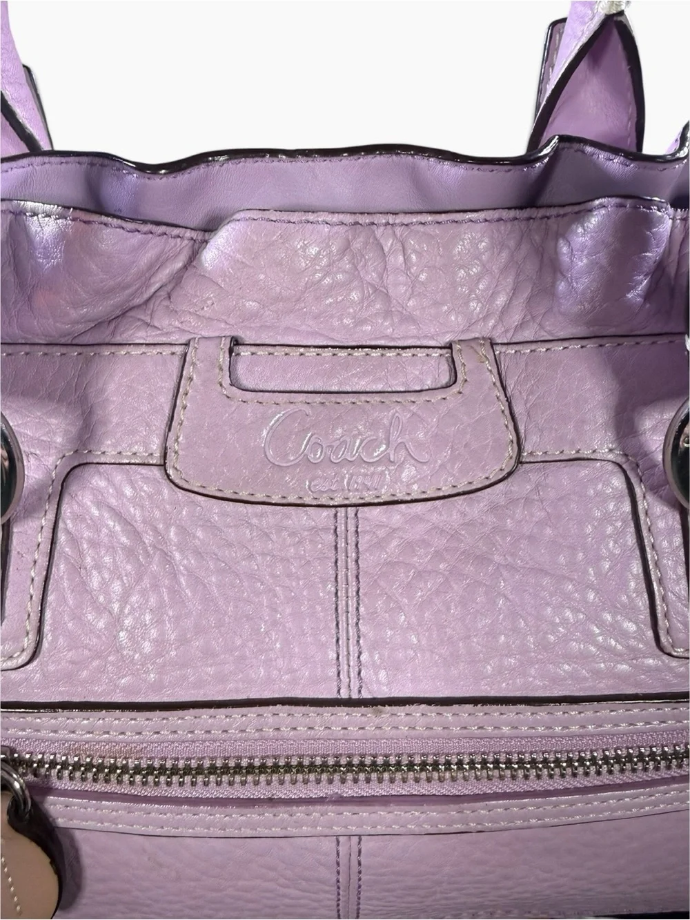 Coach Lavender Leather Shoulder Tote